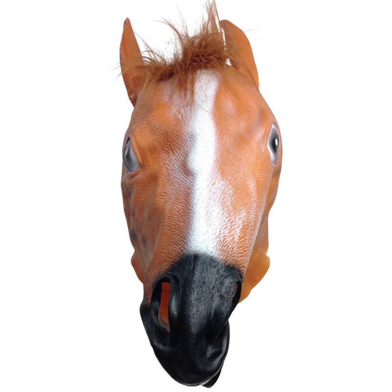 Load image into Gallery viewer, Horse Head Face Mask Halloween Latex Rubber Costume Party - One Size-3