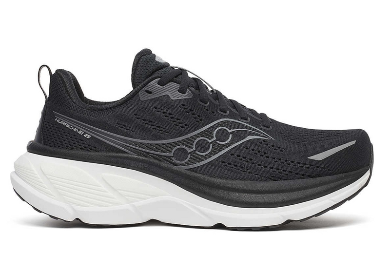 Load image into Gallery viewer, Saucony Mens Hurricane 25 (Wide) Sneakers Shoes Runners in Black/White-0