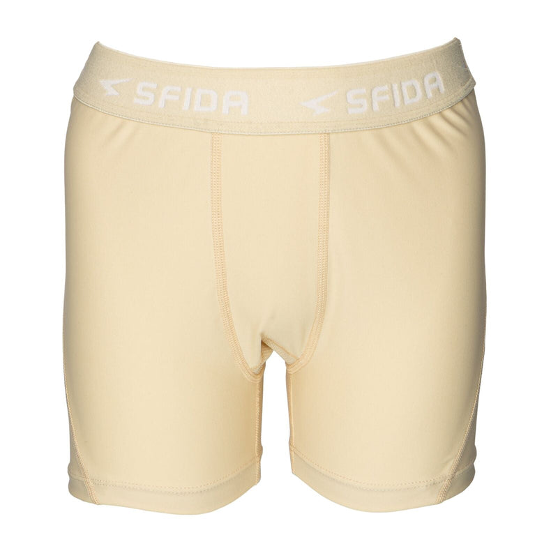 Load image into Gallery viewer, Sfida Boys Compression Base Layer Sports 1/4 Quarter Shorts Childrens Kids in Beige-0