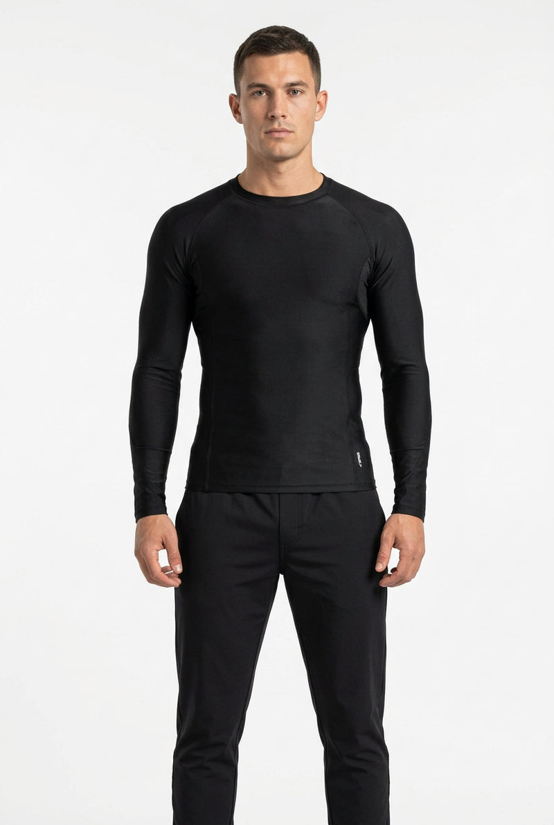 Load image into Gallery viewer, Sfida Men's Long Sleeve Compression Base Layer Top - Black