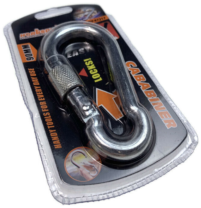 Load image into Gallery viewer, 90mm Stainless Steel CARABINER Clip Hook Lockable Mountain Climbing-2