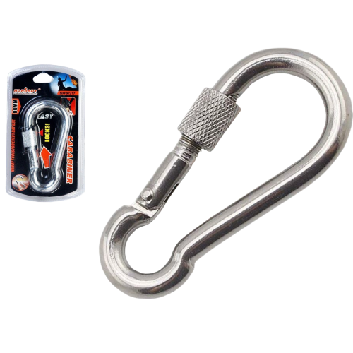 Load image into Gallery viewer, 90mm Stainless Steel CARABINER Clip Hook Lockable Mountain Climbing-0