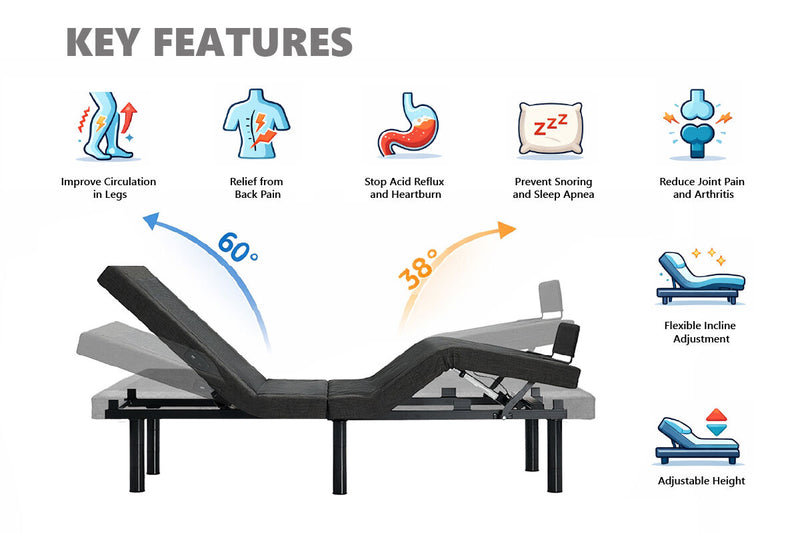 Load image into Gallery viewer, Zero Gravity Electric Adjustable Bed Base Frame w/ OKIN Motors Anti Snore - Half Queen-4