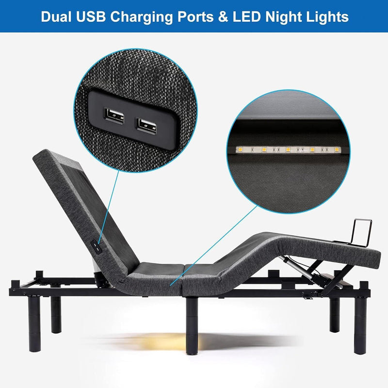 Load image into Gallery viewer, Queen Adjustable Zero Gravity Bed Frame & Memory Foam Mattress Bundle - Dual Motors, Wireless Remote & USB Ports-2