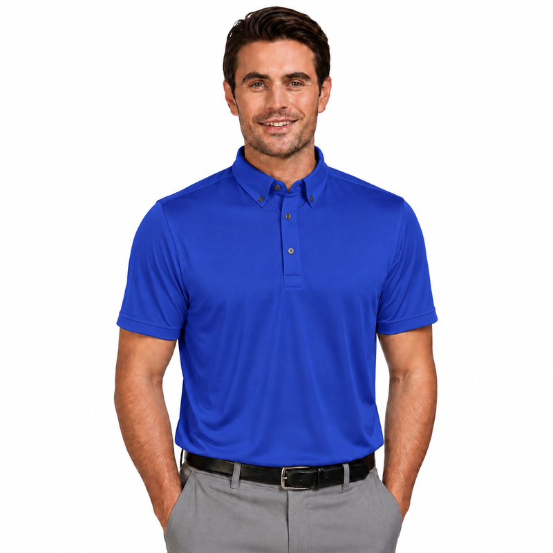 Load image into Gallery viewer, Sporte Leisure Mens Grand Duke Polo Shirt with Button Collar in Electric Blue-1