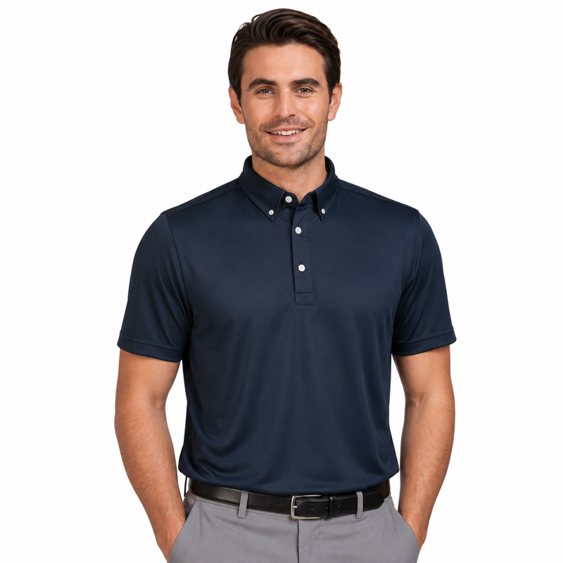 Load image into Gallery viewer, Sporte Leisure Mens Grand Duke Polo Shirt with Button Collar in French Navy-0