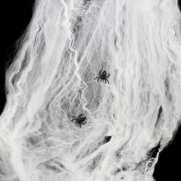 Load image into Gallery viewer, 12x HALLOWEEN STRETCHABLE SPIDER WEBS Spooky Decoration with Spiders Party Decor Ghost-2