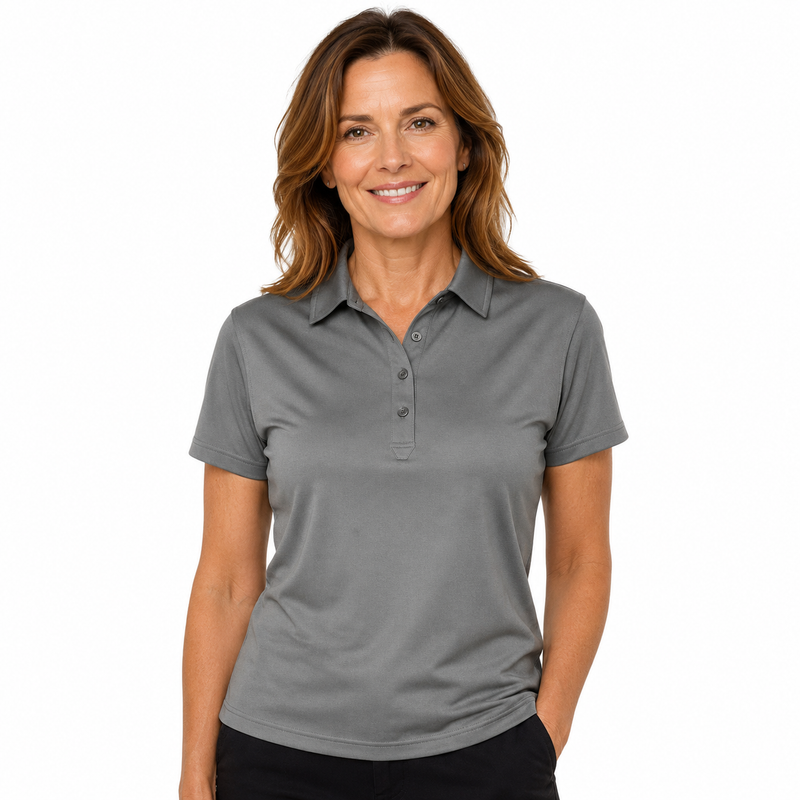 Load image into Gallery viewer, Sporte Leisure Womens "Duke" Ladies Short Sleeve Polo Shirt in Titanium-1