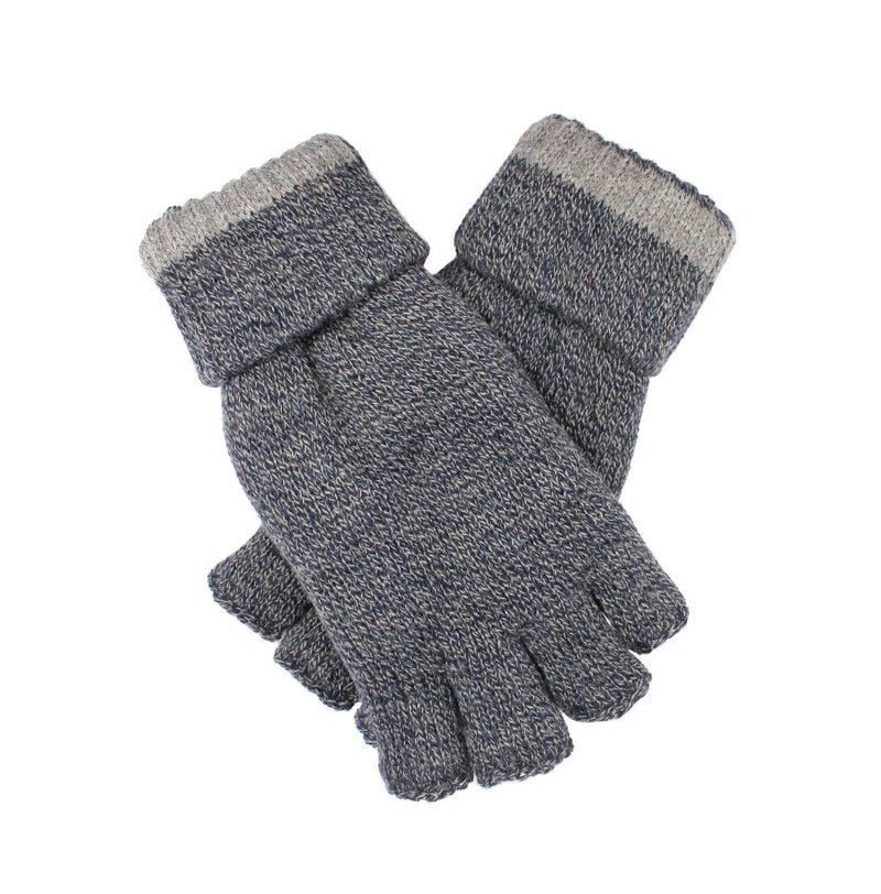 Load image into Gallery viewer, Dents Men’s Shooting Gloves – Navy Marle 3M Thinsulate Fingerless, fingerless knit gloves for outdoor activities.