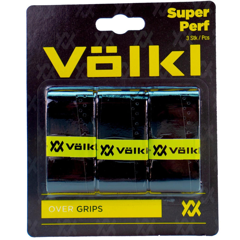 Load image into Gallery viewer, Volkl Super Perf Over Grip Overgrip Tennis Squash Badminton - 3 Pack - Black-0