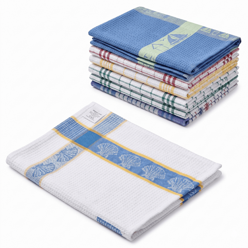 Load image into Gallery viewer, 12pcs 100% Cotton Jumbo Tea Towel 90cm x 63cm - Assorted Colours-0
