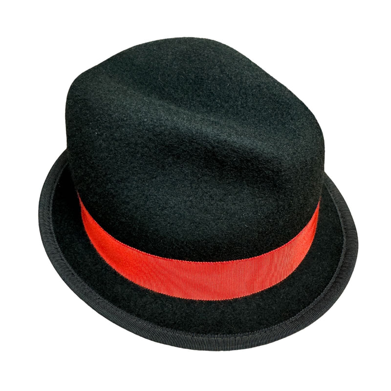 Load image into Gallery viewer, Wool Felt Trilby with Red Ribbon in Black Size XL - Made in Australia-3
