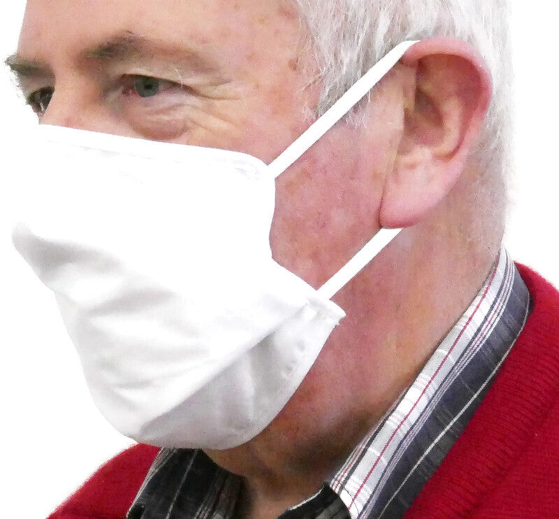 Load image into Gallery viewer, TIGERPLAST Fabric Face Mask Washable Reusable Mask Protect Anti-Microbial Mouth Cover - White-0