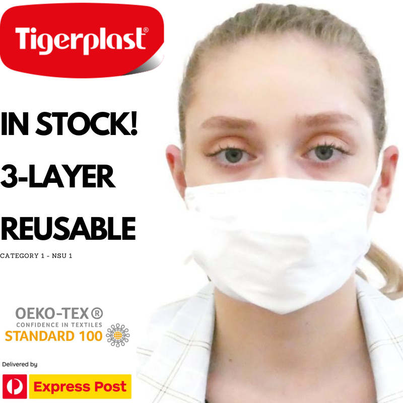 Load image into Gallery viewer, 6x Tigerplast Kids Fabric Face Mask Washable Reusable Mask Protect Cover Black-3