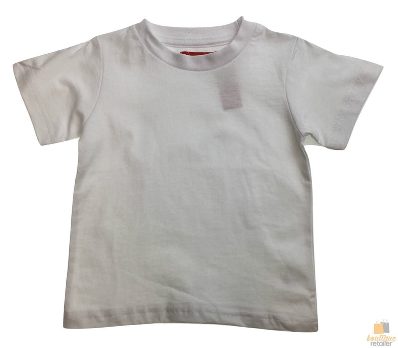 Load image into Gallery viewer, KIDS & TODDLER PLAIN T SHIRT 100% COTTON Basic Blank Tee Top Teen Teenager Crew Kids - White-2