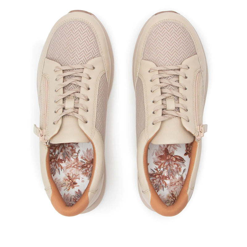 Load image into Gallery viewer, Alegria Womens TRAQ Eazee Athletic Lace-Up Sneaker Shoes with Side Zipper - Bone-4