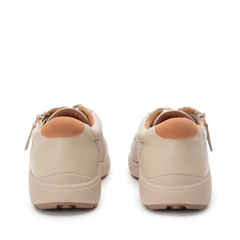 Load image into Gallery viewer, Alegria Womens TRAQ Eazee Athletic Lace-Up Sneaker Shoes with Side Zipper - Bone-3