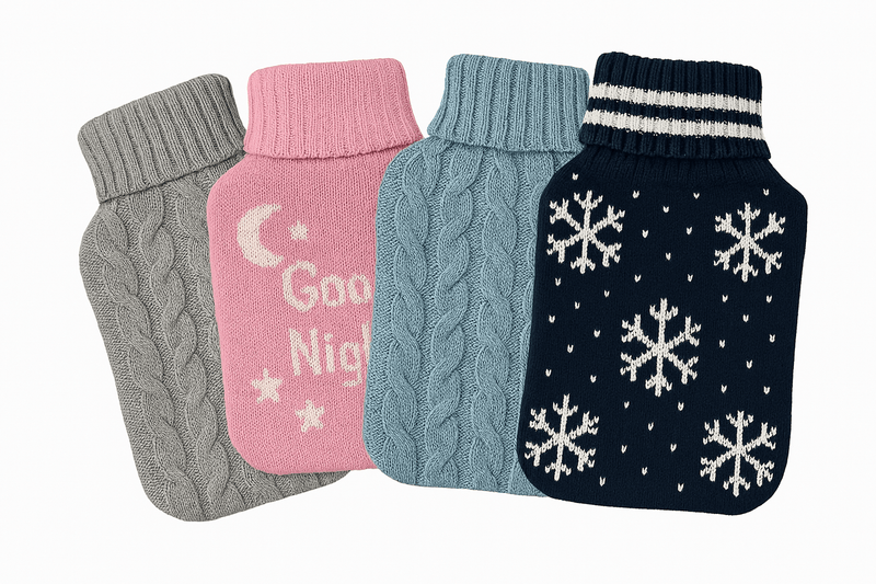 Load image into Gallery viewer, HOT WATER BOTTLE KNITTED COVER ONLY Winter Warm Soft Bag Relaxing Warm - Assorted-0