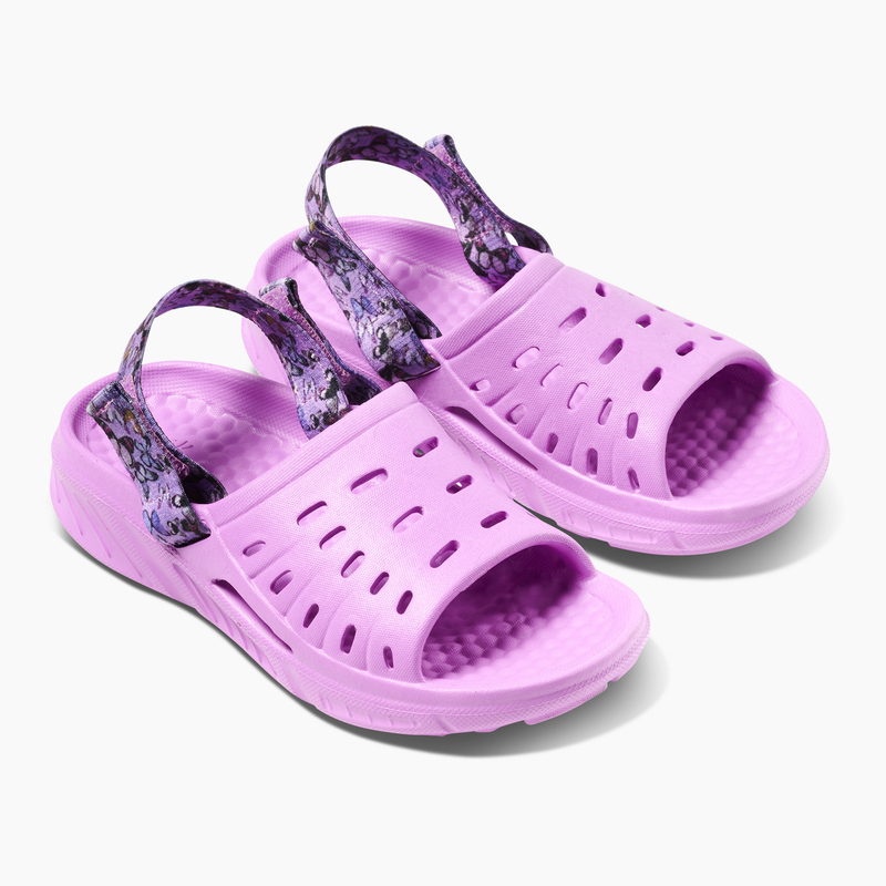 Load image into Gallery viewer, Joybees Kids Trekking Slides Clogs Sandals in Solid Lavender Rose-3