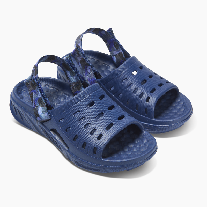 Load image into Gallery viewer, Joybees Kids Trekking Slides Clogs Sandals in Solid Twilight Blue-3