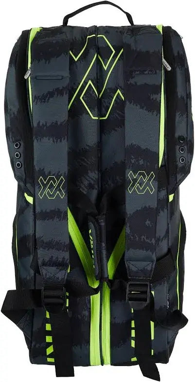Load image into Gallery viewer, Volkl Zebra Combi Tennis Bag (Fits 6 - 9 Racquet Bag) Black/Neon Yellow-2