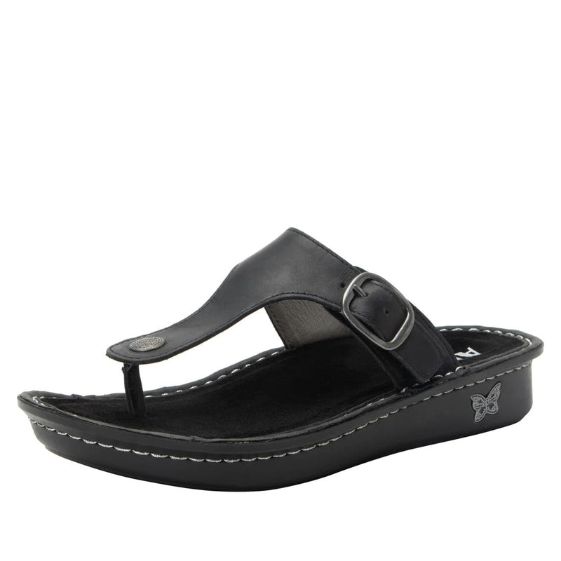 Load image into Gallery viewer, Alegria Vella Comfort Sandals Slip On Ladies Shoes - Oiled Black-0