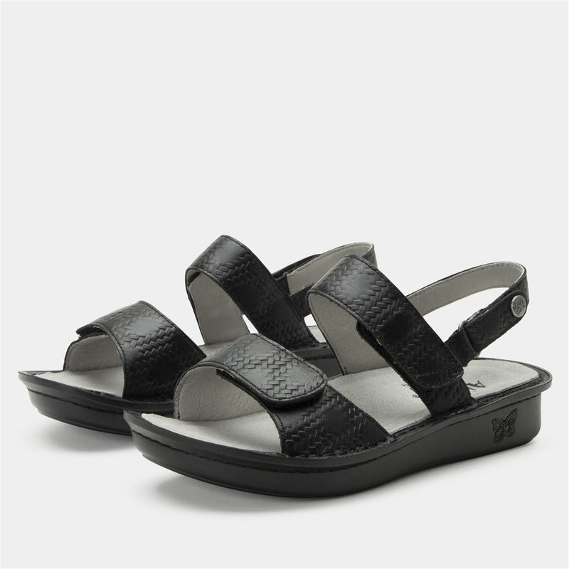 Load image into Gallery viewer, ALEGRIA Verona Sandals Shoes Slip On Womens Work Working in Basketry Black-0