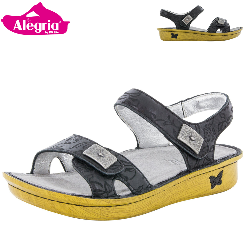 Load image into Gallery viewer, ALEGRIA Vienna Ankle Strap Sandals Shoes Womens - Morning Glory Black-1