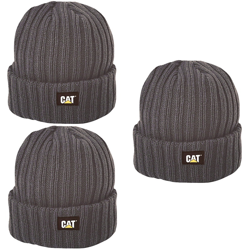 Load image into Gallery viewer, 3x Caterpillar Rib Watch Cap - Graphite Beanie Hat Ski Warm Winter - One Size-0