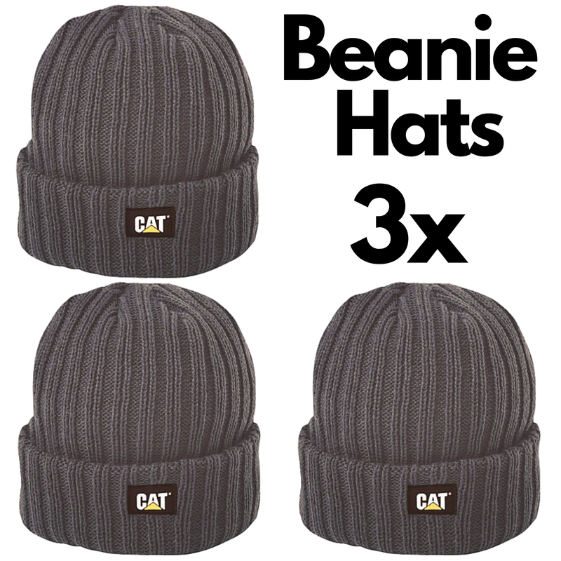 Load image into Gallery viewer, 3x Caterpillar Rib Watch Cap - Graphite Beanie Hat Ski Warm Winter - One Size-1