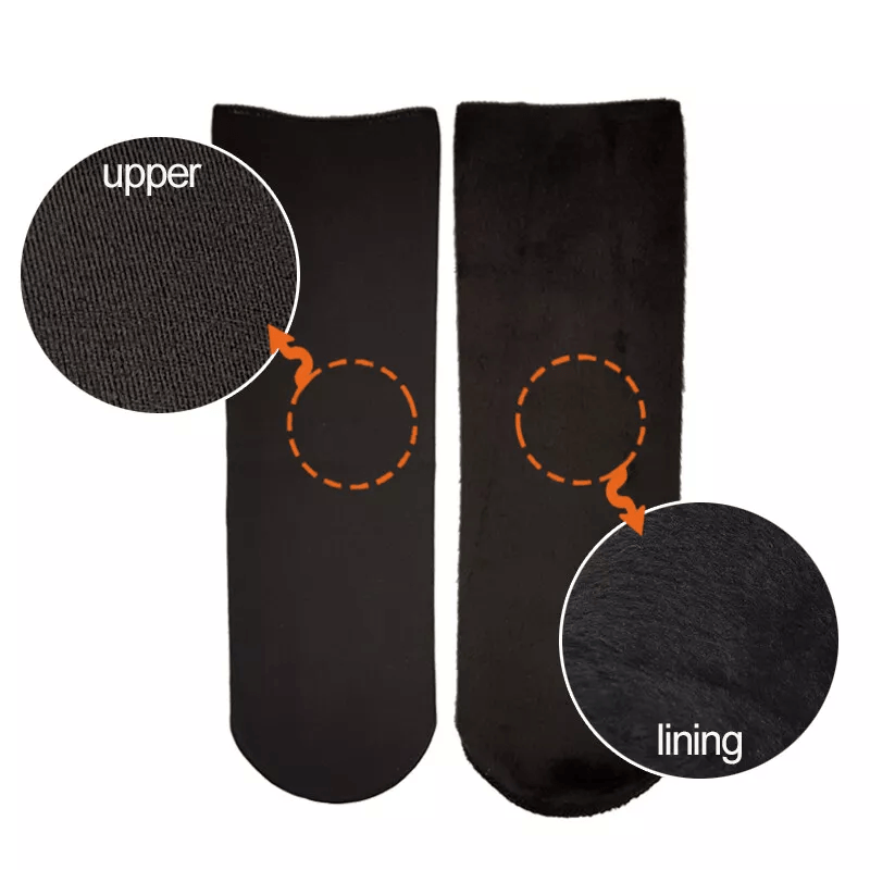 Load image into Gallery viewer, 1 Pair Large Thick Fur THERMAL HEATED SOCKS Warm Winter Work Ski Reversible-2