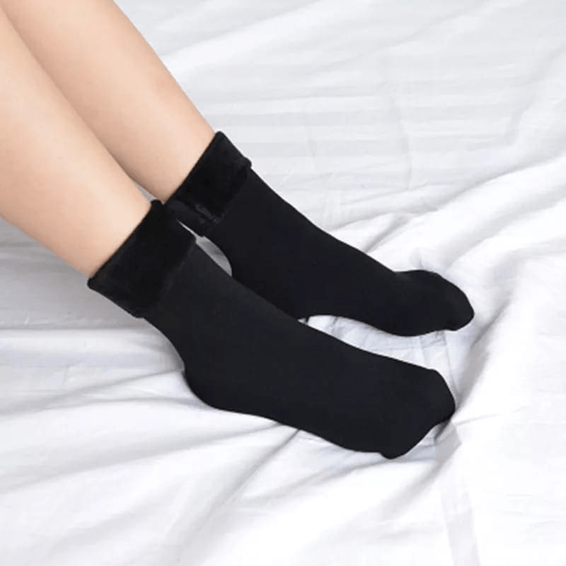 Load image into Gallery viewer, 1 Pair Large Thick Fur THERMAL HEATED SOCKS Warm Winter Work Ski Reversible-4