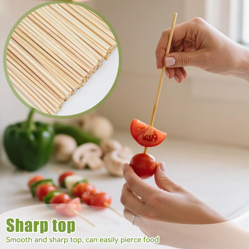 Load image into Gallery viewer, 5400x 20cm Bamboo Skewers Disposable Round Wooden Kebab Satay Meat BBQ Stick-4