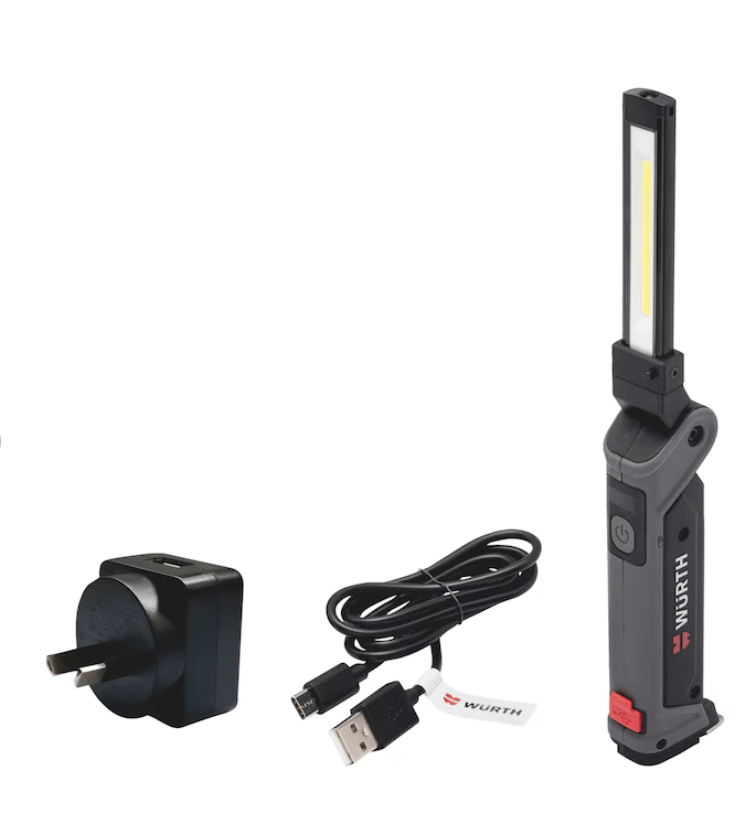 Load image into Gallery viewer, Wurth Cordless LED Handheld Work Lamp ERGOPOWER BEND+ – 700 Lumen, Folding Head, USB Rechargeable-0