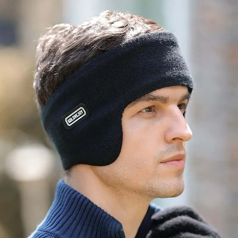 Load image into Gallery viewer, Warm Mens Winter Earmuffs Ear Cover Protection Running Headband in Black-2