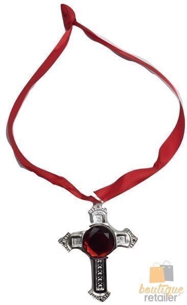 Load image into Gallery viewer, VAMPIRE NECKLACE Medallion Halloween Punk Star Costume Gothic Cross-2