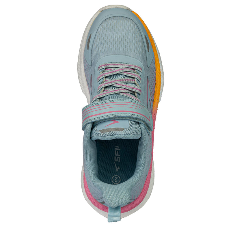 Load image into Gallery viewer, Zephyr 2.0 Girls Runners - Sky Pink/Orange V Strap