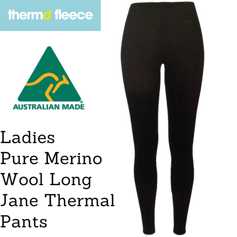 Load image into Gallery viewer, Womens Pure Merino Wool Knit Long Janes Thermal Underwear Thermals Pants - Black