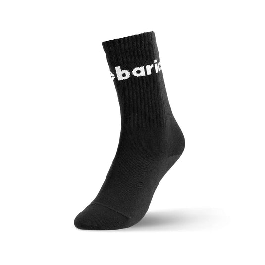 Barebarics Barefoot Socks – Black Crew with Big Logo