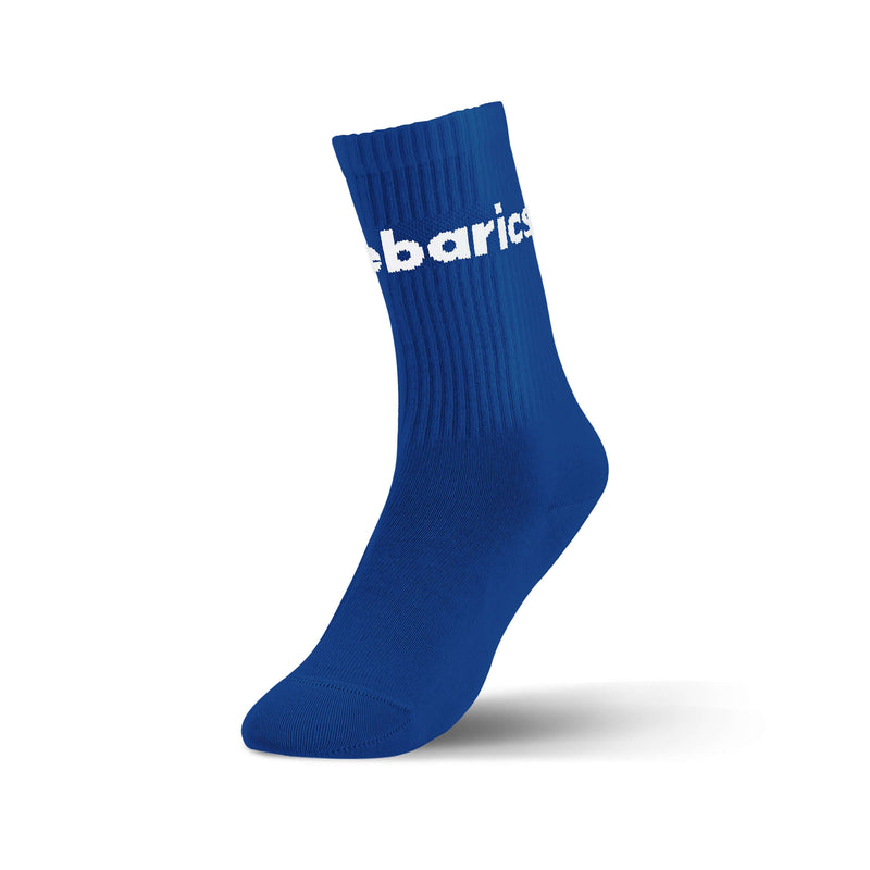 Load image into Gallery viewer, Barebarics Barefoot Socks – Cobalt Blue with Big Logo