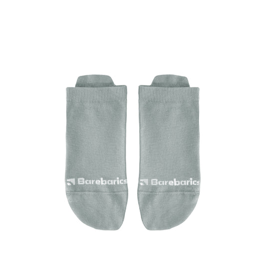 Barebarics low-cut grey ankle barefoot socks, comfortable and stylish for everyday wear, pack of three.