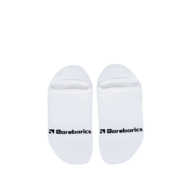 Load image into Gallery viewer, Barebarics No Show Barefoot Socks – White 3-Pack | Minimal Fit