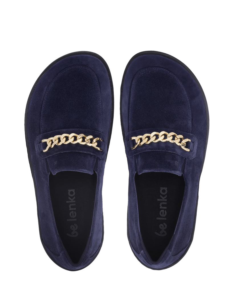 Load image into Gallery viewer, Barefoot Moccasins Be Lenka Prestage - Navy & Gold