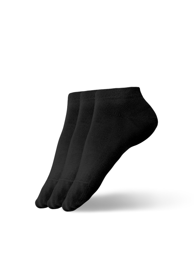 Load image into Gallery viewer, Low Cut Barefoot Socks Essentials Black - 3 Pack