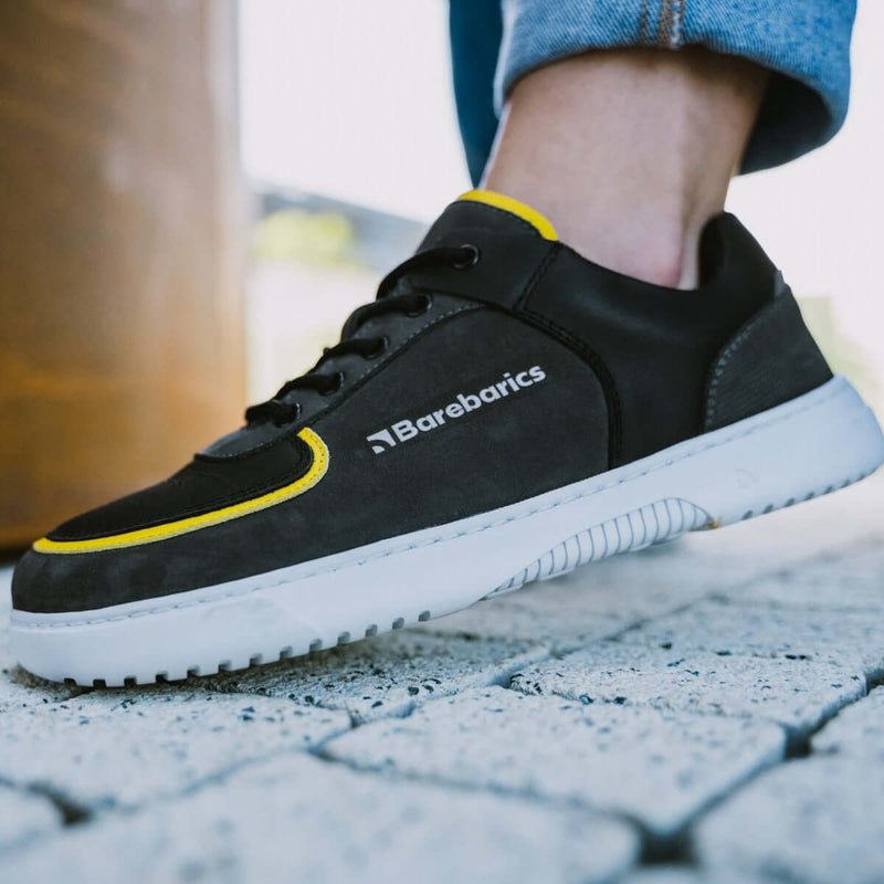 Load image into Gallery viewer, Eco-friendly Barefoot Sneakers Barebarics Apollo - Dark Grey & Black
