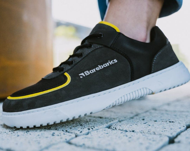 Load image into Gallery viewer, Eco-friendly Barefoot Sneakers Barebarics Apollo - Dark Grey & Black