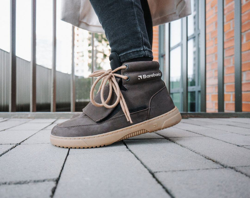 Load image into Gallery viewer, Eco-friendly Barefoot Sneakers Barebarics Blizzard - Dark Chocolate Brown