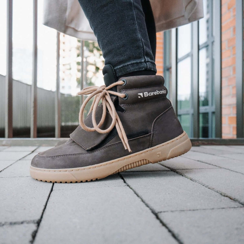 Load image into Gallery viewer, Eco-friendly Barefoot Sneakers Barebarics Blizzard - Dark Chocolate Brown