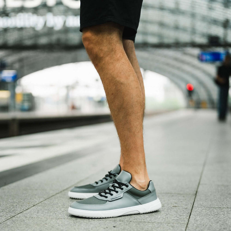 Load image into Gallery viewer, Eco-friendly Barefoot Sneakers Barebarics Bravo - Grey & White