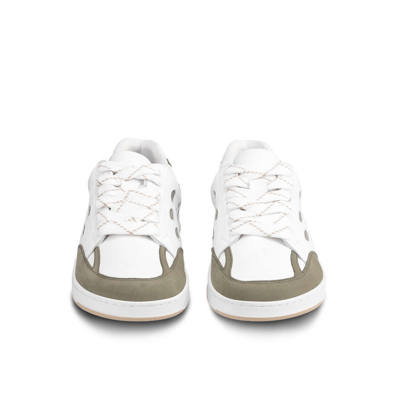 Load image into Gallery viewer, Eco-friendly Barefoot Sneakers Barebarics Fusion - White & Army Brown